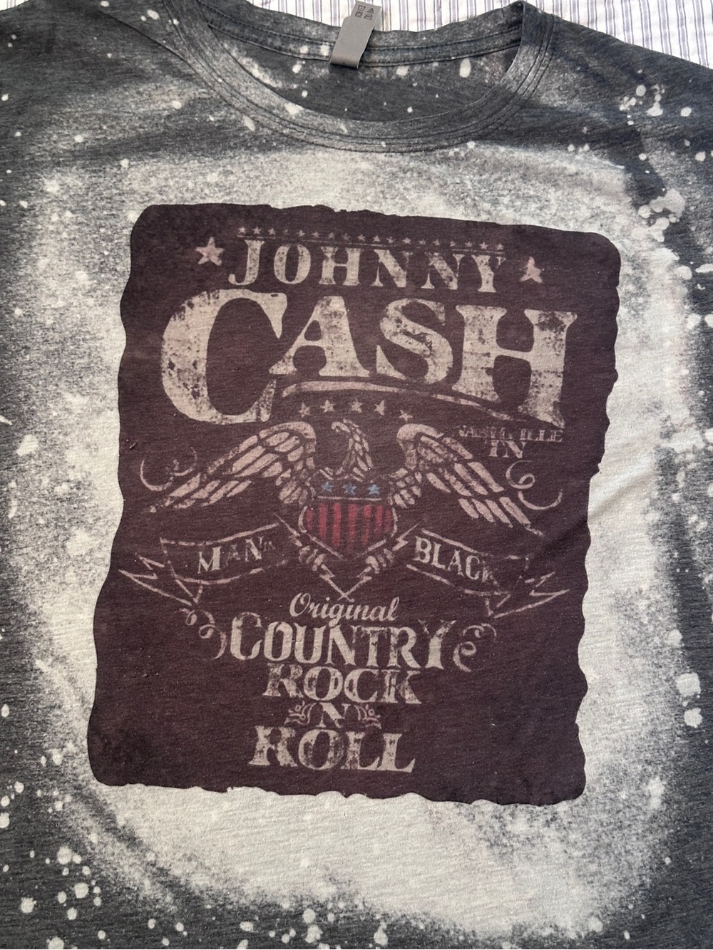 Johnny Cash Distressed Graphic T-Shirt XL Nextlevel Gray Country Rock & Roll